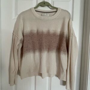 Brochu Walker Cream and Brown Ombre Sweater